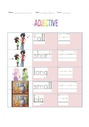 English Worksheet: Adjective: Antonym