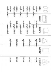 English worksheet: 3d shapes