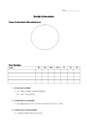 English worksheet: Daily Schedule