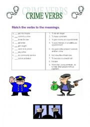 English Worksheet: CRIME VERBS