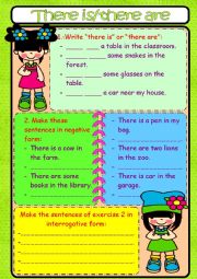 English Worksheet: THERE IS / THERE ARE