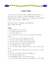 English Worksheet: Einsteins Riddle