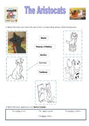 English Worksheet: The Aristocats ( Disney magic English ) 