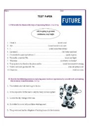 English Worksheet: Ways of expressing future & Modal verbs