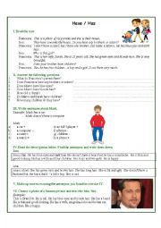 English Worksheet: Have - Has