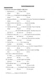 English Worksheet: Test for Elementary Level