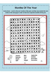 English Worksheet: Months Of The Year