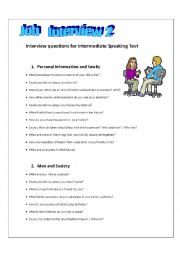 English Worksheet: JOB INTERVIEW 2