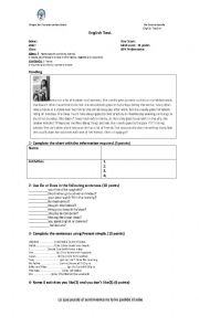 English Worksheet: English test present simple