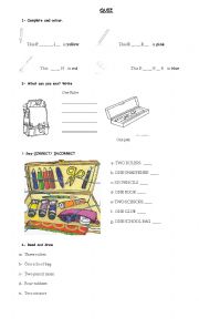 English Worksheet: School Objects