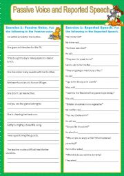 English Worksheet: Passive voice and reported speech