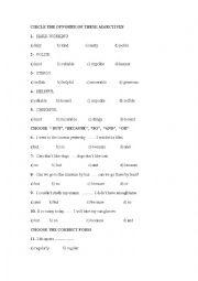 English Worksheet: 8th grade exercises