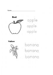 English worksheet: fruit