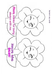 English Worksheet: Mothers day cards 1