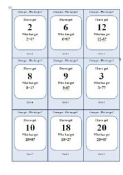 English Worksheet: Cardinal Numerals Game (1-100)