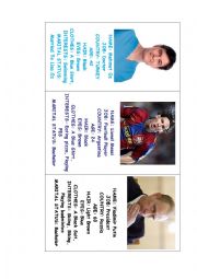 English Worksheet: Celebrities Speaking Cards 2/3