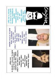 English Worksheet: Celebrities Speaking Cards 3 (the last one)