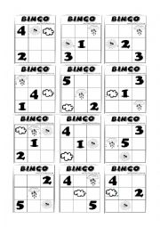 English Worksheet: BINGO - weather and numbers