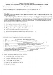 English Worksheet: various grammar exercises