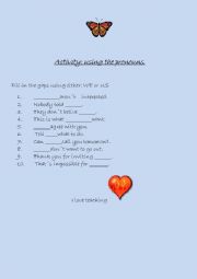 English worksheet: pronouns