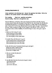 English Worksheet: Listening Comprehension 1