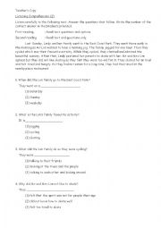 English worksheet: Listening Comprehension 2