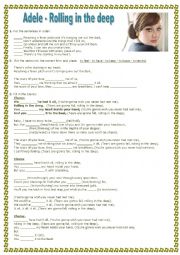 English Worksheet: Adele - Rolling in the deep