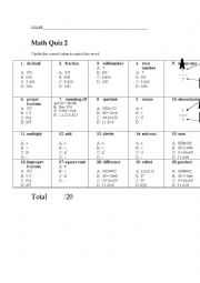 English Worksheet: English for Mathematics