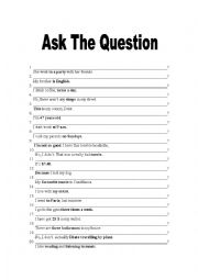 English Worksheet: Ask The Question