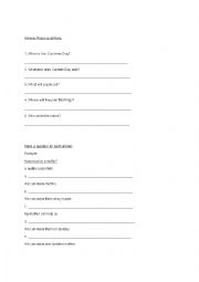 English worksheet: Wh questions practice - Canteen Day