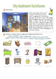 English Worksheet: My bedroom