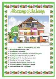 English Worksheet: The rooms of the house