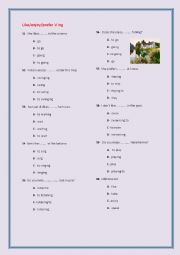 English Worksheet: like  dislike hate + V ing test 