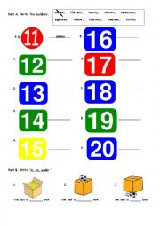 English Worksheet: Food, Numbers, Days, Prepositions Worksheet