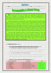 English Worksheet: Sustainabilitys always Green