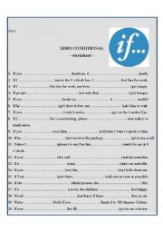 English Worksheet: Zero conditional