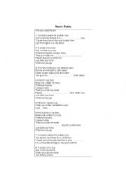 English worksheet: music