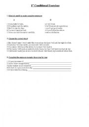 English worksheet: Conditionals 1 - 2