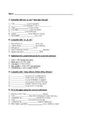 English Worksheet: Diagnostic Test