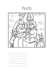 English Worksheet: Family