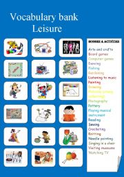 LEISURE- VOCABULARY BANK 1