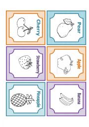 English Worksheet: fruit flashcards