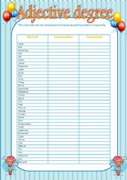 English Worksheet: Comparative and Superlative