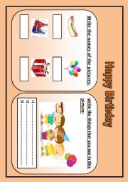 English worksheet: my birthday