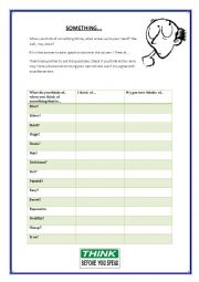 English worksheet: Something...