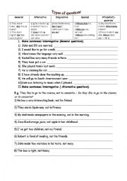 English Worksheet: Types of Questions