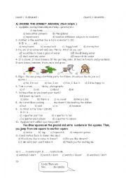 English Worksheet: elm exam for 6th year stds //multiple choice