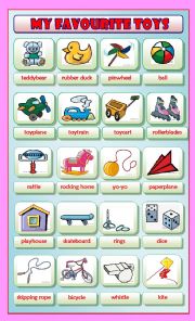 English Worksheet:  MY FAVOURITE TOYS