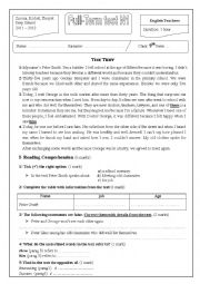 English Worksheet: english test for 9th and 7th form