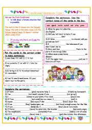 English Worksheet: Conditional Sentences Type 1